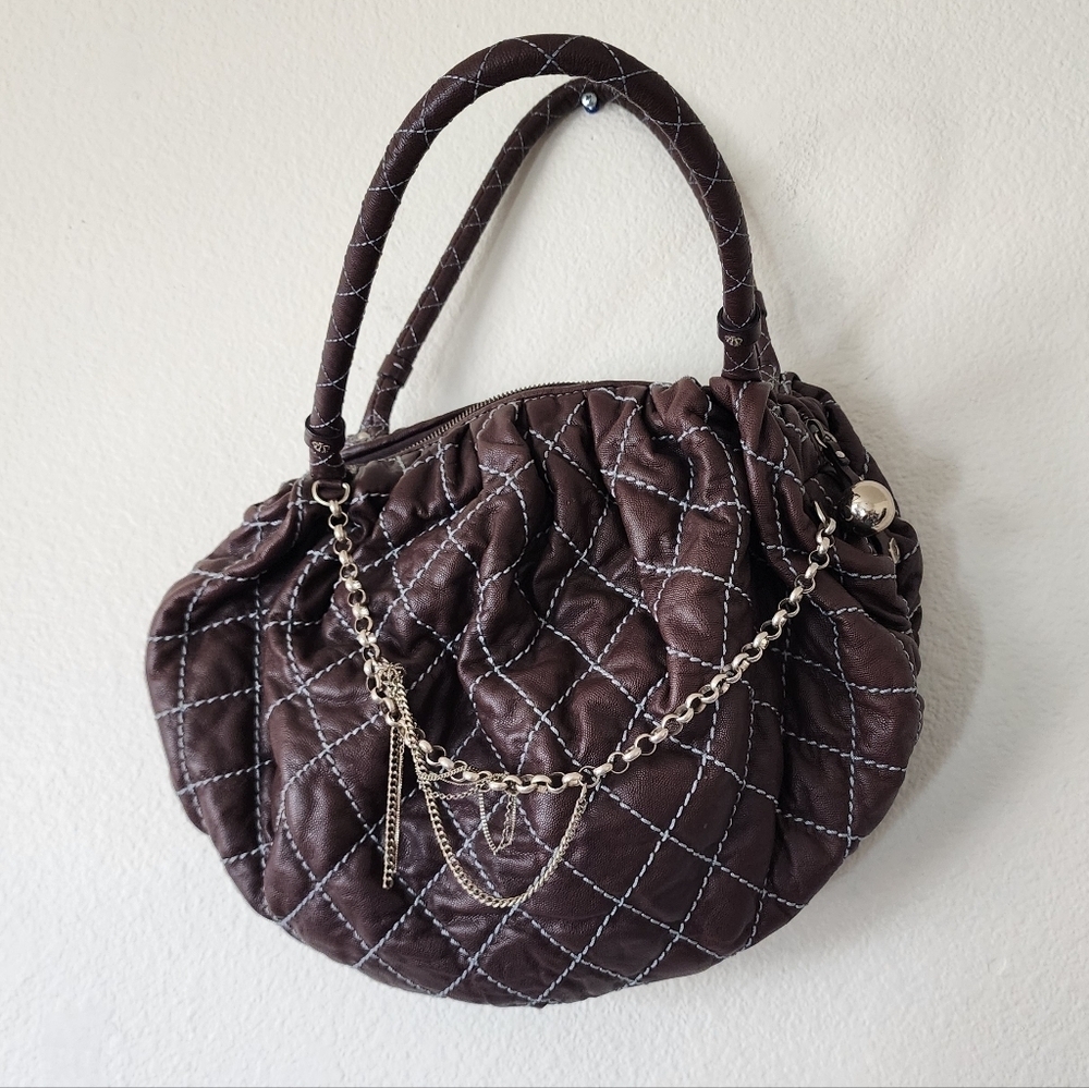 Original Juicy Couture Brown Leather Quilted Bag